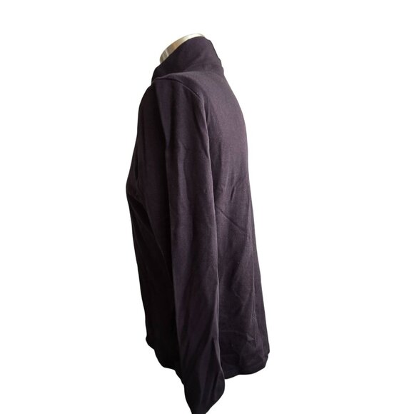 Croft & Barrow Womens Cotton Mock Turtleneck Top Black Long Sleeve Size L JJ4076 - Picture 3 of 6